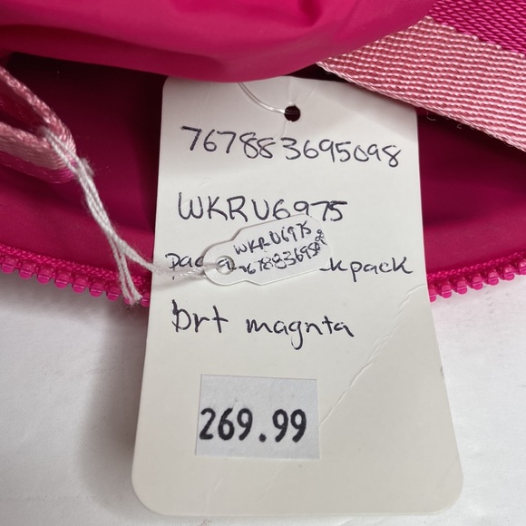 Kate Spade New York Arya Packable Backpack Bag in Favorite Bright Magenta NWT - Picture 6 of 9